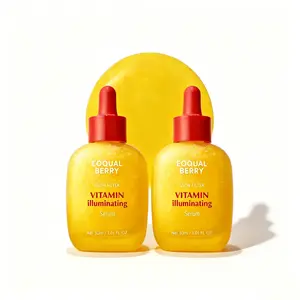 2pcs EQQUALBERRY Vitamin IlluminatingSerum -BrighteningVitamin C Serum withNiacinamideIStrengthensskinbarrierlHydrates using Ceramide andHyaluronicAcid,1.01oz/30ml
