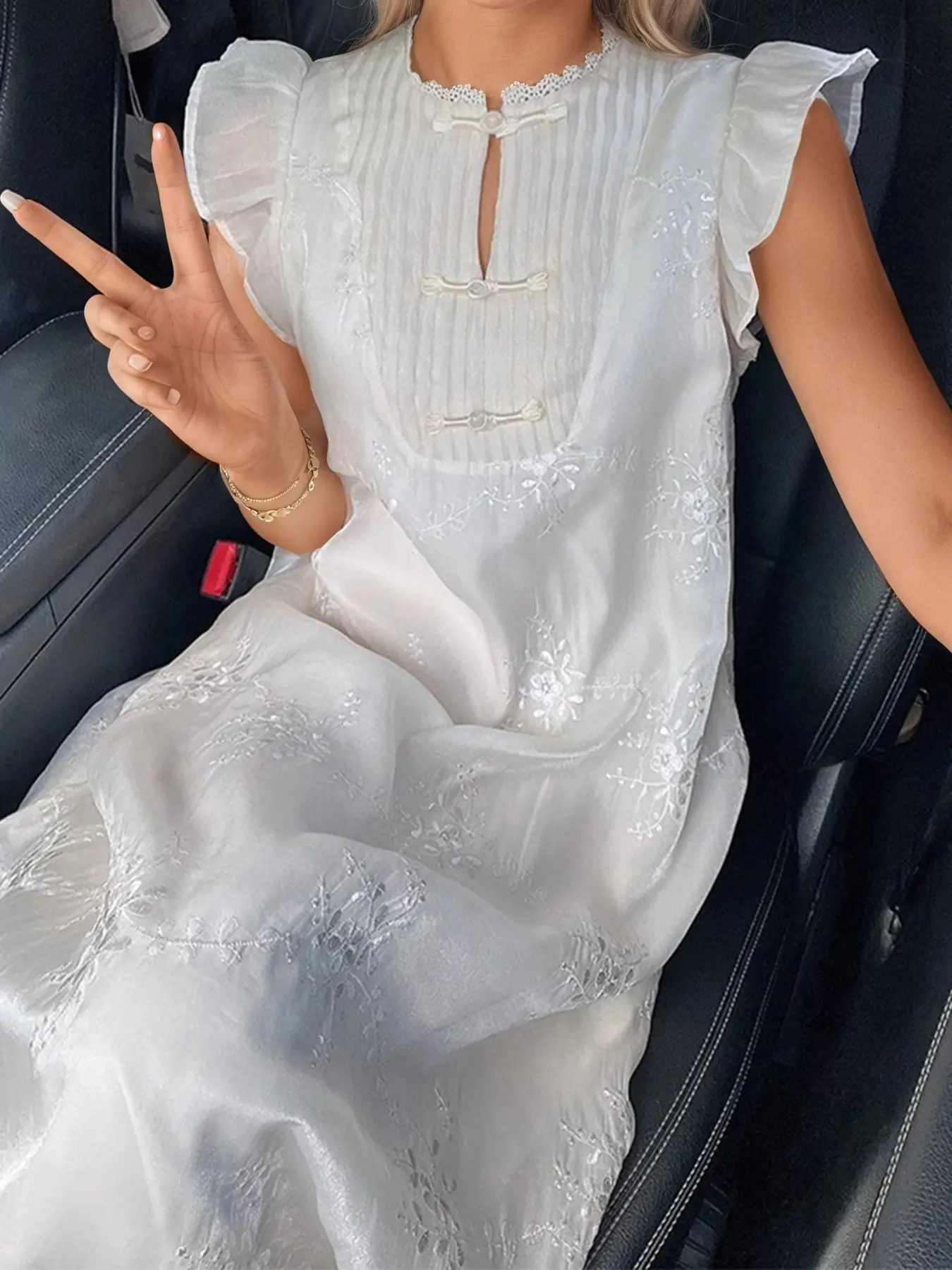 Women's Summer Midi Dress 2026, Fashionable Floral Design, Gentle  Aesthetic, Fitted Long Sleeve, Elegant Style, Perfect for Daily & Casual  Wear & Special Occasions Womenswear - TikTok Shop