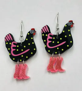 black Hen Chicken earrings