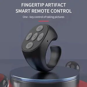 Fingertip Wireless Bluetooth Remote Control, Bluetooth Ring Finger Scroller Remote Phone Camera Control Scrolling Ring Page Turner, Compatible with iPhone, Ipad, Android Black Selfie Automatic Smartphone Cellphone scroll