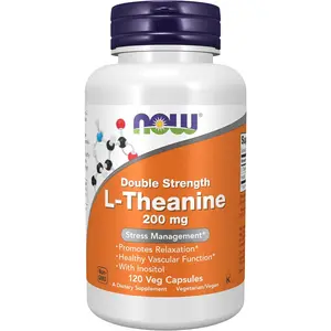 L-Theanine 200mg with Inositol Stress Management Formula Calming Amino Acid Supplements for Relaxation Focus and Sleep Support Herbal Neurotransmitter Support Dietary Veg Capsules for Men and Women 120 Count