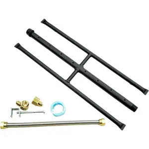 Rectangular Gas Fire Pit and Gas Fireplace H-Burner H Burner with 3 Pipes (18 Inch)  Applied