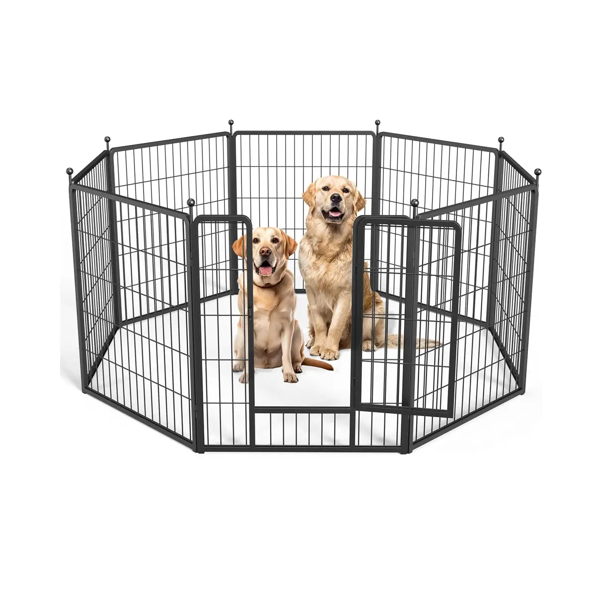 Simple Deluxe 8 Panel Dog Playpen Indoor Outdoor Portable Foldable Metal Fence with Anti-Rust Coating for Large Medium Small Dogs RV Yard Camping