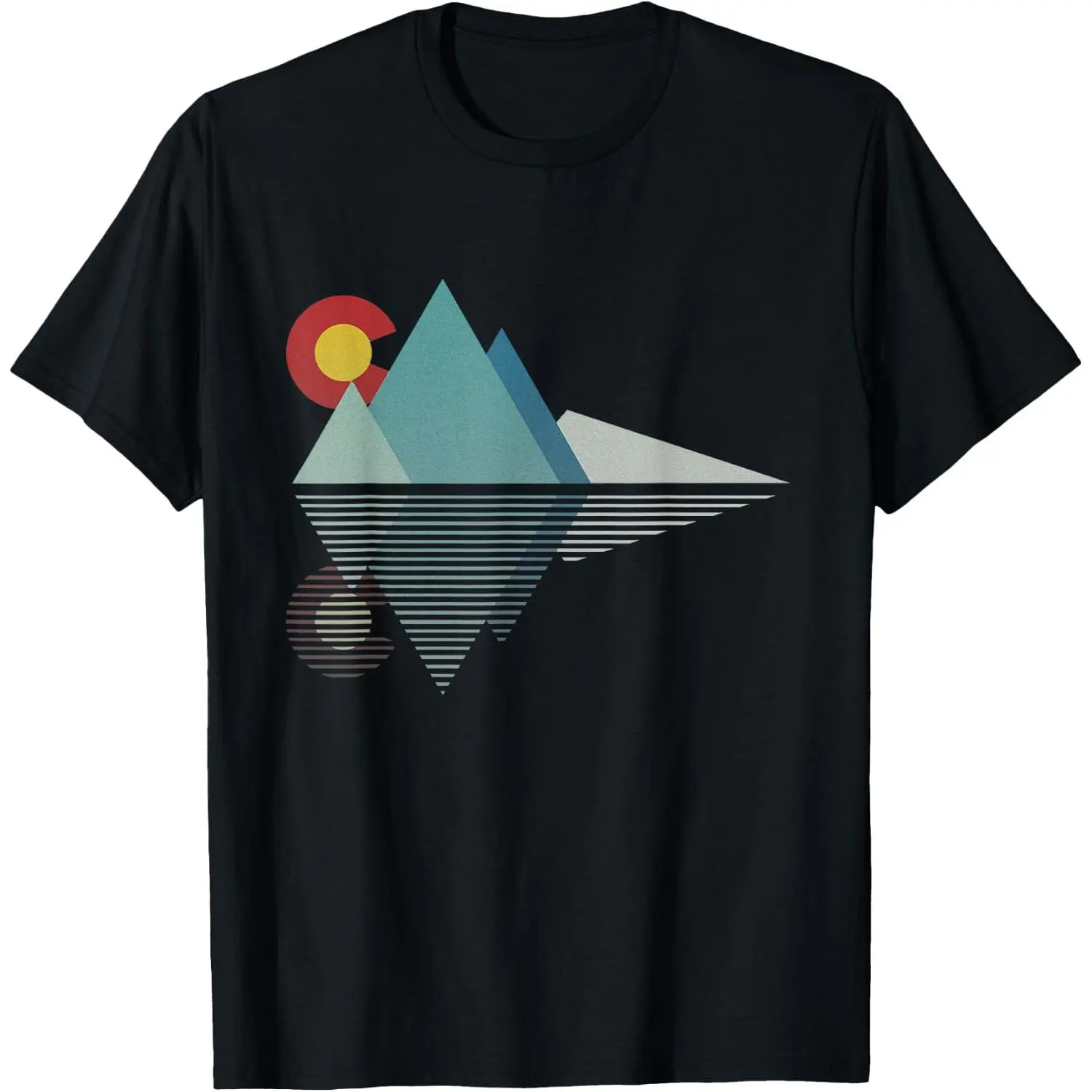 Women's Unisex Colorado Flag Graphic T-Shirt - 100% Soft Cotton, Casual Round Neck Shortsleeve Top, Natural, Streetwear, Moisture-Absorbent, Machine-Washable, Non-Irritating Fashion Tee