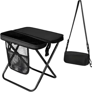 Ultralight Portable Collapsible Stool – Folding Chair with Storage Pouch, Convertible Satchel for Hands-Free Carry, Supports Up to 265 Lbs, Ideal for Hiking, Fishing, Camping & Music Festivals