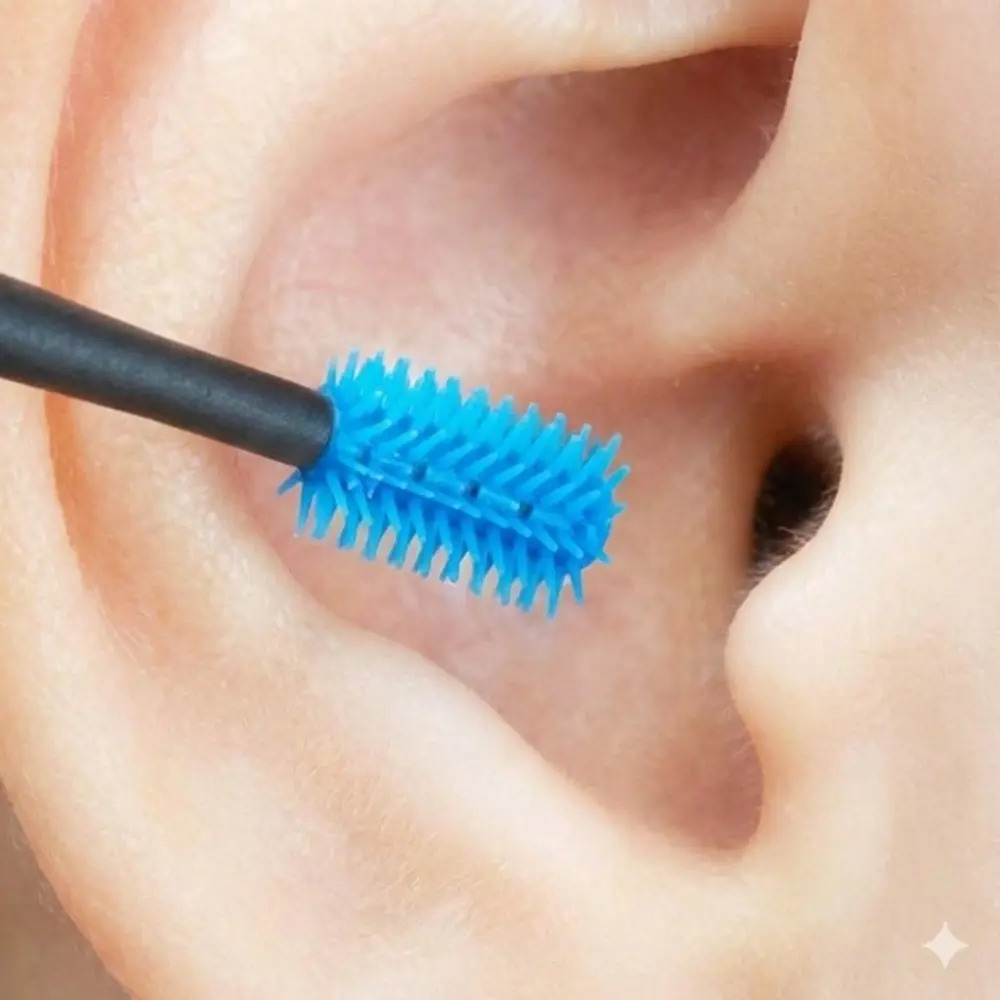 Soft Silicone Double-End Spiral Ear Cleaner Kit, Detachable Earwax Removal Tool, Earwax Remover with 4 Colors, Home Safe Ear Pick Portable, Anti-Slip Hypoallergenic Ear Brush & Precise Cleaning Set for Ear Care, Ear Canal Cleaner