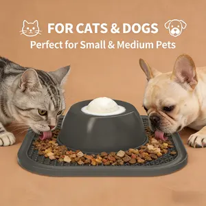 Slow Feeder Dog Bowl for Liquid Snacks, Non-Slip Bone Broth Licking Bowl, 3/4 Cup Yogurt Puppy Toy, Suitable for All Sizes