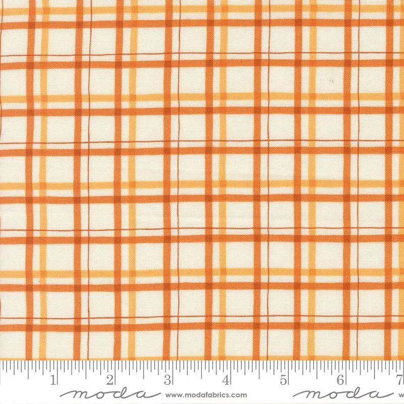 Fabric Moda Light Pumpkin Fall Plaid I Love Fall Most of All by the Quarter Yard 56145-22