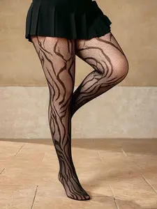 Women's Fishnet Stockings, Women Pantyhose, Tights, Transparent Zebra Pattern, Mid Waist, Sexy Style, Perfect for Daily Wear, Wedding Season, Party, Comfortable Design