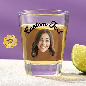 Custom Face & Text Shot Glass – Personalized Photo Shot Glass, Gift worthy for Birthdays and BFFs Bestfriends
