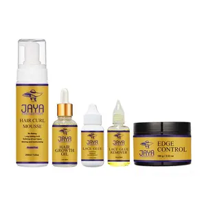 5 in 1 Lace Wig Install Kit including Glue for Lace Front Wigs, Strong Hold mousse, Glue Remover,Edge Control, hair oil.
