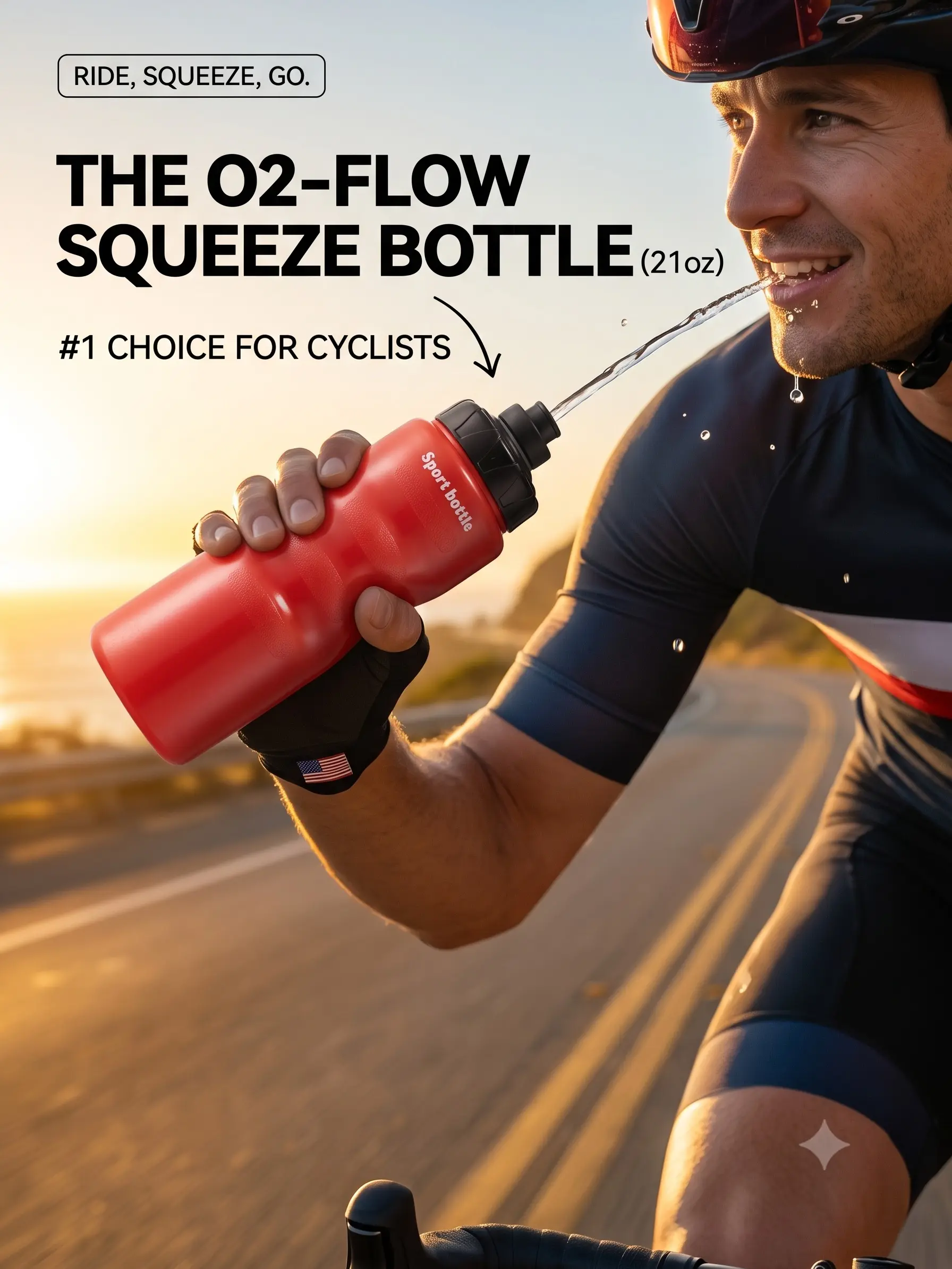 2 Pack 21oz Squeeze Sports Water Bottle Set - High-Flow Leakproof Hydration Bottles for Cycling, Mountain Bike, Hiking & Fitness,Cycling Water Bottles,Squeeze Hydration Bottles for Road & Mountain Bikes
