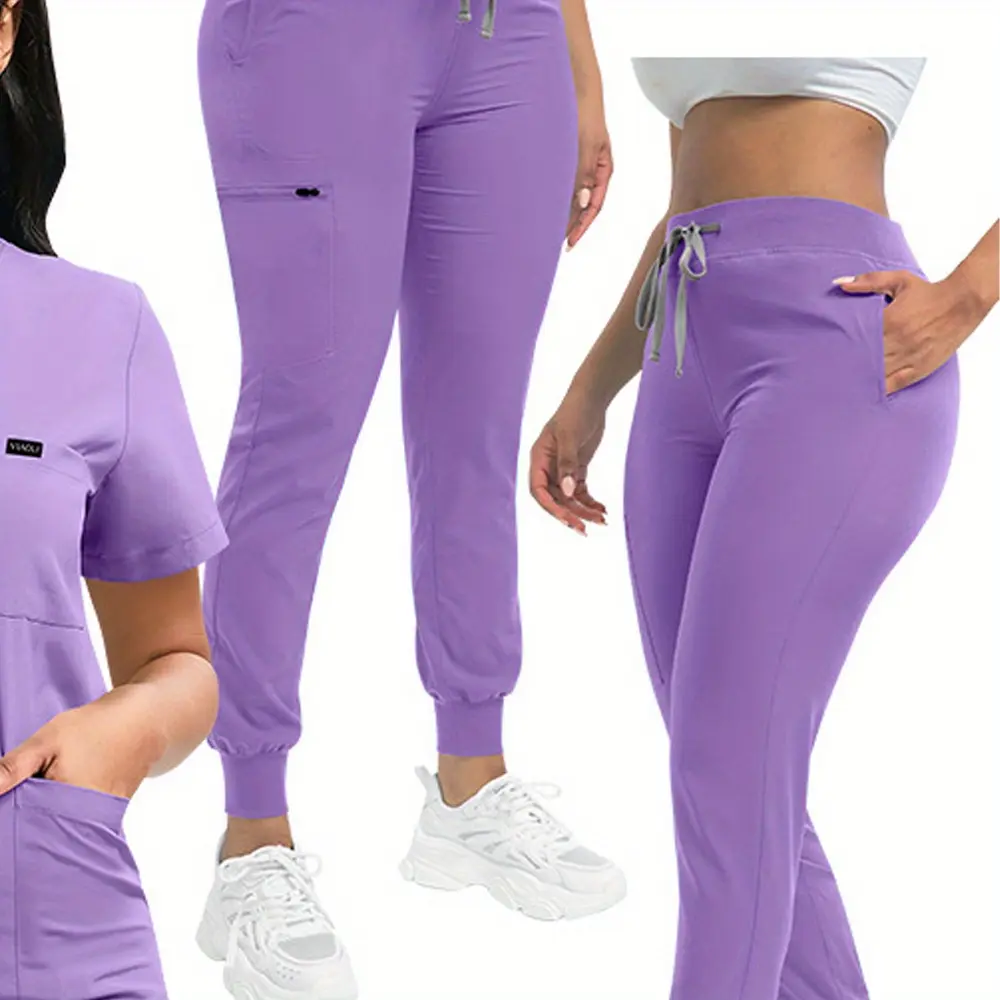 2 Pieces Pet Clinic Nurse Workwear Set, Unisex Frosted Scrubs, Available in Multiple Colors for Women
