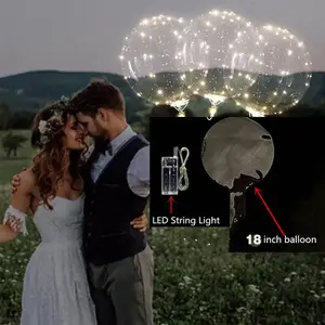 10 Pack Transparent Christmas Led Bobo Balloons Helium Glow Balloon with String Lights for New Year Party Birthday Wedding Decor youyouhuan