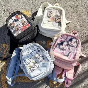 Y2K Cute Mini Backpack Women Kawaii Ita Bag Sweet Girl Transparent Rucksack DIY Personality Display Knapsack Lolita Shoulder Bag