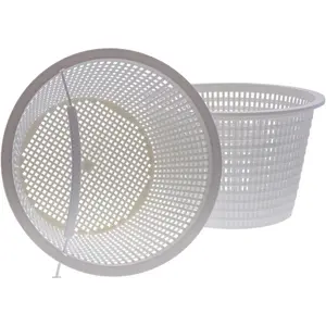 Swimming  Plastic Skimmer Replacement Basket (Set of 2) - Skimmer Basket for Inground , Skim Filter Remove Leaves and Debris - 8" Top, 5.5" Bottom, 5" Deep - Not Weighted