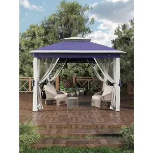 11′ × 11′ Pop‑Up Gazebo Tent with Mosquito Netting – Outdoor Canopy Shelter Easy Setup, Water & UV Resistant