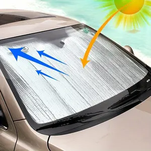 Summer Car Front Windshield Sunshade, Windscreen Shade Cover, Heat Reflective Cover, UV Protection, Cool Down Shade for Outdoor Parking, Keeps Car Cool and Protected