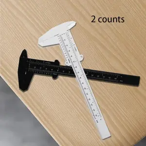 Double Rule Scale Plastic Vernier Caliper, 2 Counts Handheld Vernier Caliper Tool, Measuring Tools for Measuring Length, Outer Diameter