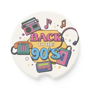 90's Retro Soapstone Car Coaster, Vintage Car Accessory, Back to the 90's, Perfect Gift, Summer Road Trip, Car Decor