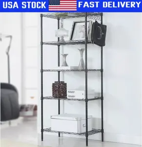 5 Layers Wire Shelves Unit Adjustable Metal Shelf Rack Kitchen Storage Organizer