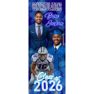 Custom Graduate Photo Banner with Lightweight Aluminium 31.5"x80" Retractable Banner Stand