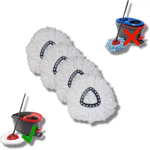 AmiJade Microfiber Spin Mop Refill for Household Cleaning - Cotton Mop Head Replacement Pads for Vileda O-Cedar EasyWring (1 Tank System)