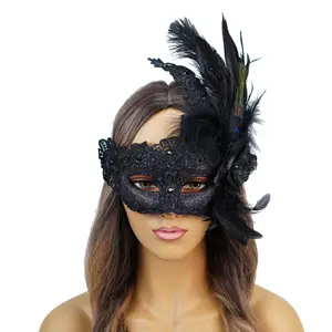 Burlesque Feather Masquerade Mask