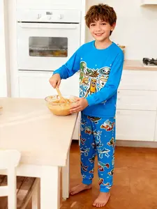 Italian Brainrot Teen Sleepwear Set,Ballerina Cappuccina、Tung tung tung sahur Cartoon Pattern Design, Fitted Style, Cartoon Print Pajama, Ideal for Boys & Girls, Perfect Gift for Festivals & Holidays