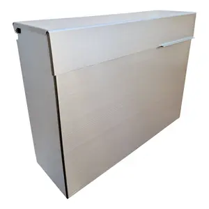 D4L - Modern Design Brushed Stainless Steel Mailbox for Walls, Heavy Duty Wall Mounted Mailbox - 14.6'' x 4.6'' x 11.2'' Rust Proof Steel Dropbox with Rainproof Design (Silver)