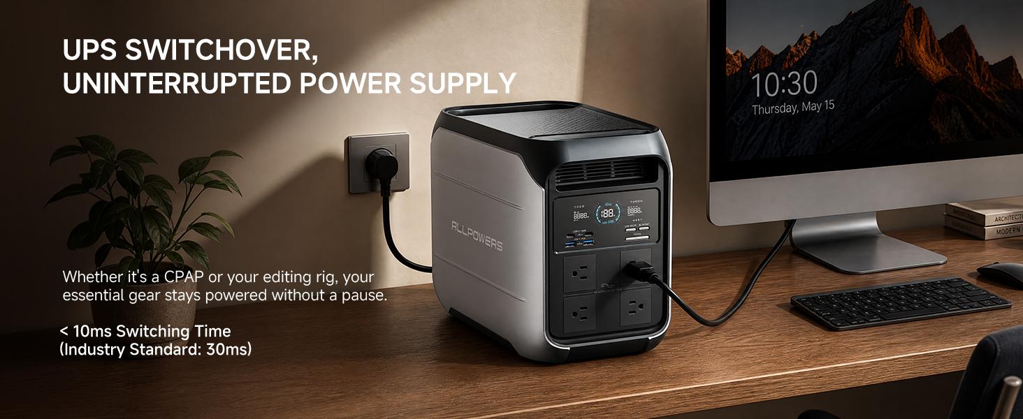 (2026 NEW)ALLPOWERS P1800 Portable Power Station 1024Wh,Fast charging,LiFeP04 Battery,Suitable for OutdoorCamping,RV,Home Backup Power Station Solar Generator