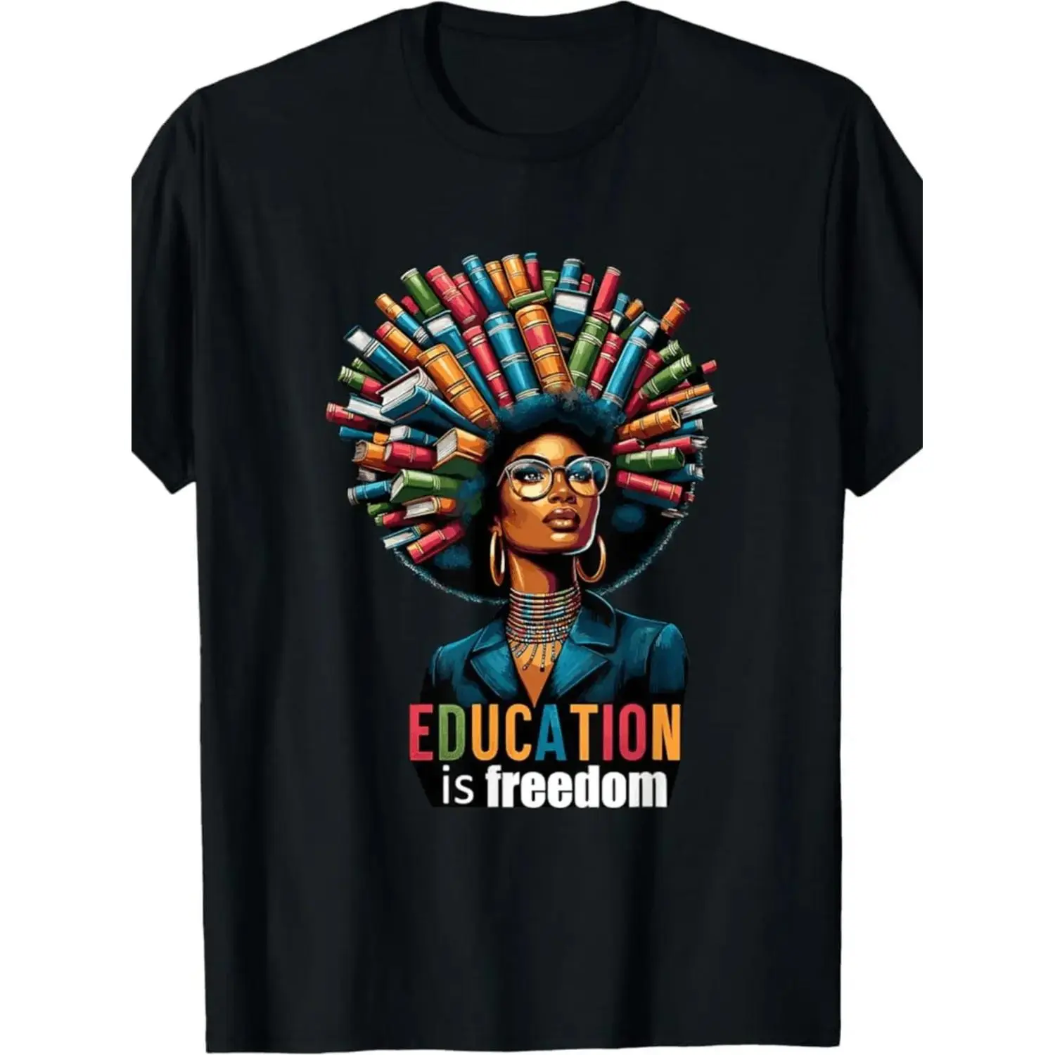 Summer T Shirts Featuring 100 Made in USA 180g Cotton Design Celebrating Black History Month with Afro Books Graphics Casual Short Sleeve Round Neck Washable Cultural Pride Clothing Tee