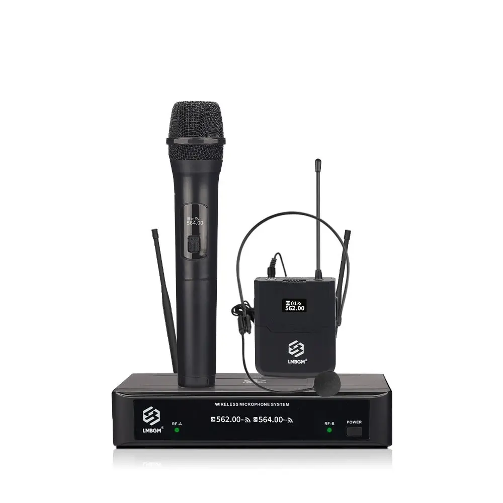 LMBGM F21 Wireless Handheld Headset Microphone, 30M Range, Plug & Play, Anti-Howling, for Teaching, Karaoke, Meeting and Live Performance, Live Streaming Mic