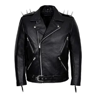 Black Ghost Rider Motorcycle Leather Jacket