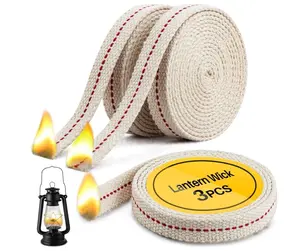 Lamp Wick Lantern Wick - Lantern Wicks 3 Rolls 1/2 Inch Flat Cotton Oil Lamp Wick with Genuine Red Stitch Replacement Oil Lanterns Wick