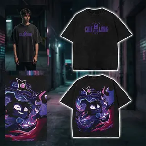 The Goat - Cult Of The Lamb double side Graphic T-shirt, Hoodies roguelike video game custom Washed Sweatshirt, streetwear Tank Top Unisex Cotton Top tee, Menswear Crewneck