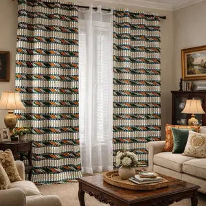 African Made Curtain Classic Ghana Ankara Design High-Quality Machine Washable Cultural Home Decor