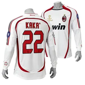 0607 Away Kaka 22 White Champions League Soccer Long Sleeve Jersey