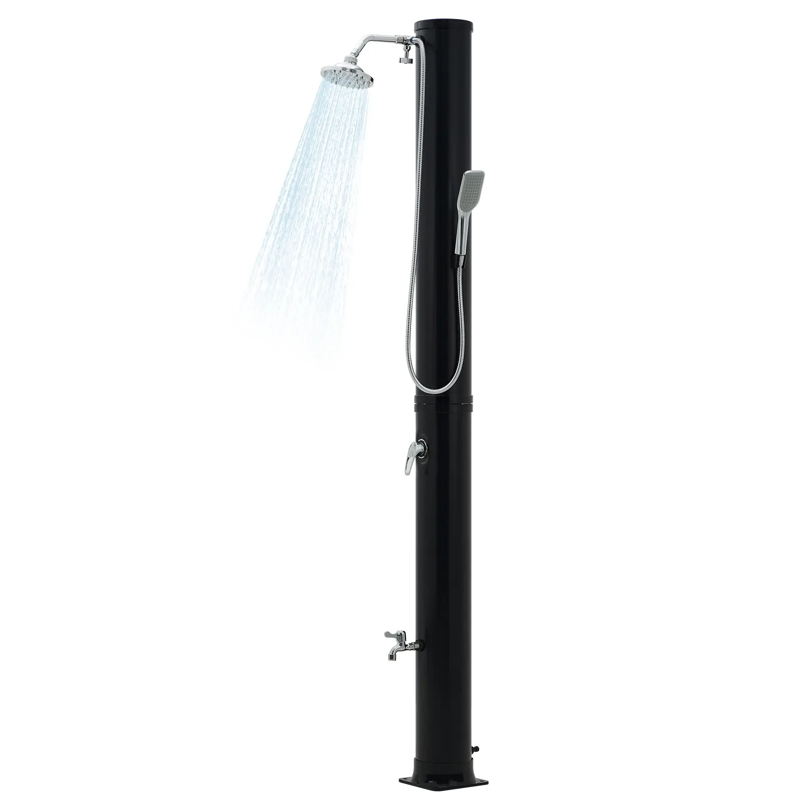 Solar Heated Outdoor Shower, Eco-Friendly Sun Powered Heating Shower Unit, Weather Resistant Easy Installation for Poolside Garden Backyard Bath Fixture