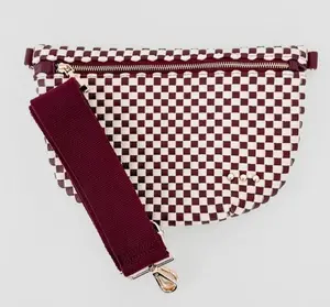 The Westlyn Woven Bum Bag Checkered Burgundy