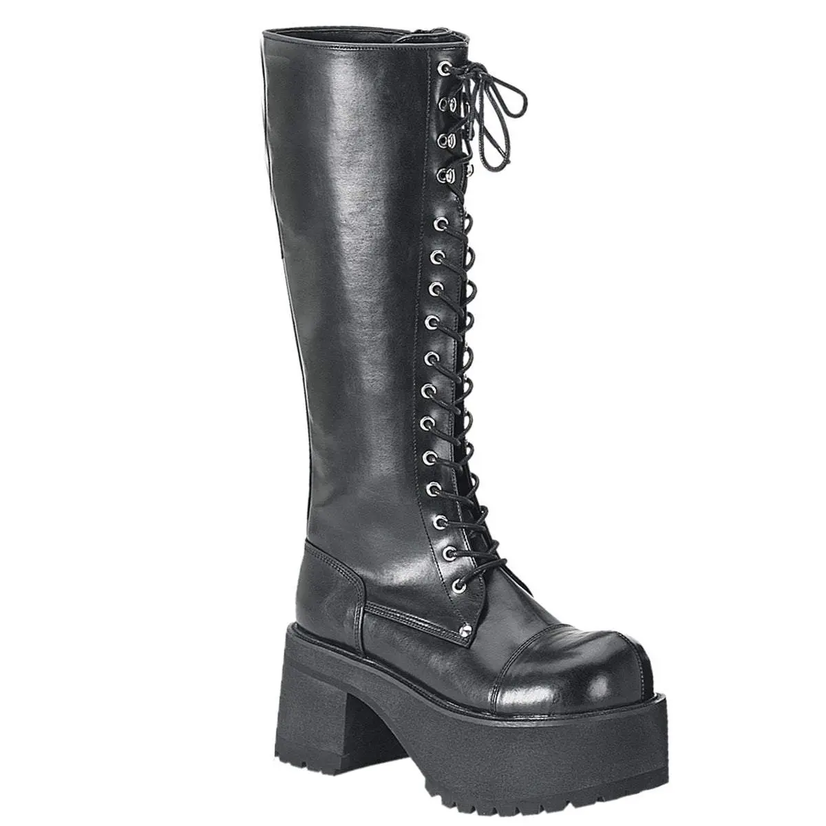 Demonia Men's Ranger-302 Black Vegan Leather Knee-high Boots Demonia Men's Ranger-302 Black Vegan Leather Knee-high Boots