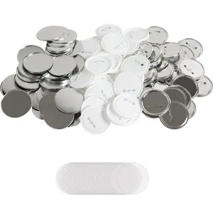 VEVOR 200 Sets 3 inch 75mm Pin Back Button Parts, DIY Round Button Badge Parts, Set Includes Metal Top, Plastic/Metal Button, Clear Film, and Blank Paper For Gifts Presents, Machine NOT IncludedSummervibes