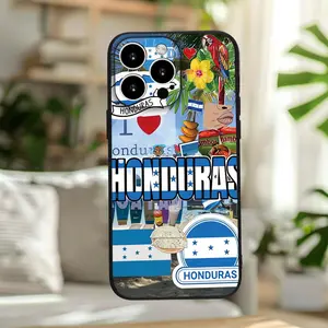 Phone Case - A Minimalist And Mysterious Design Inspired by The Essence of Honduras, Featuring Tropical Prints on a Full-Coverage Black Phone Case Compatible with Various Iphone And Galaxy Devices. This Case Is Essential for Daily Commuting