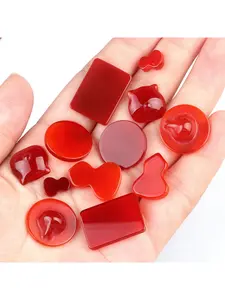 Red agate loose stone ring face DIY jewelry accessories stone inlay pendant necklace material