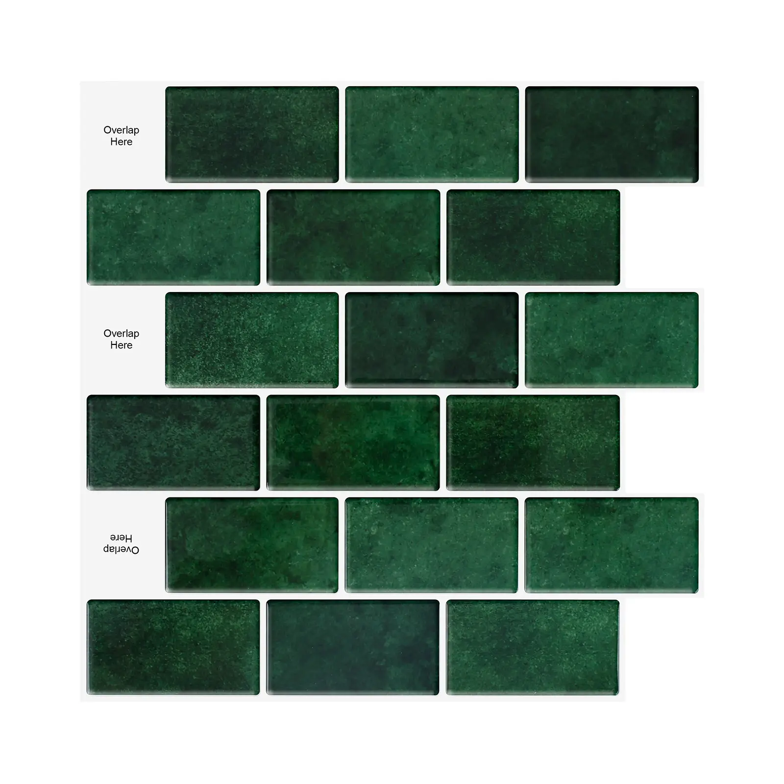 Jeedeson 10-Pack 12x12in Overlapping Design Peel and Stick Vinyl Adhesive Stick On Accent Wall Backsplash Wall Decals for Bathroom, Kitchen, Peel And Stick Wallpaper, Stick On Wallpaper
