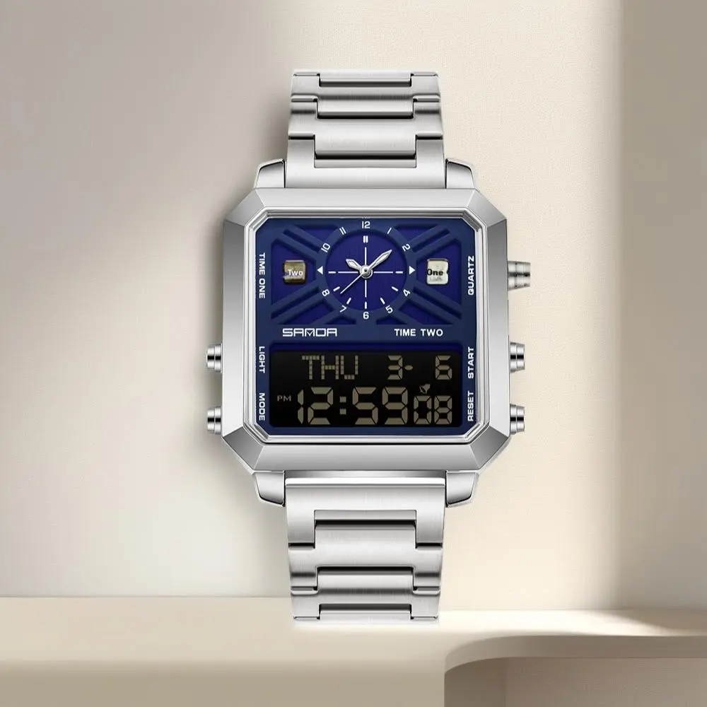 Steel strip silver blue(with Free Watch Box)