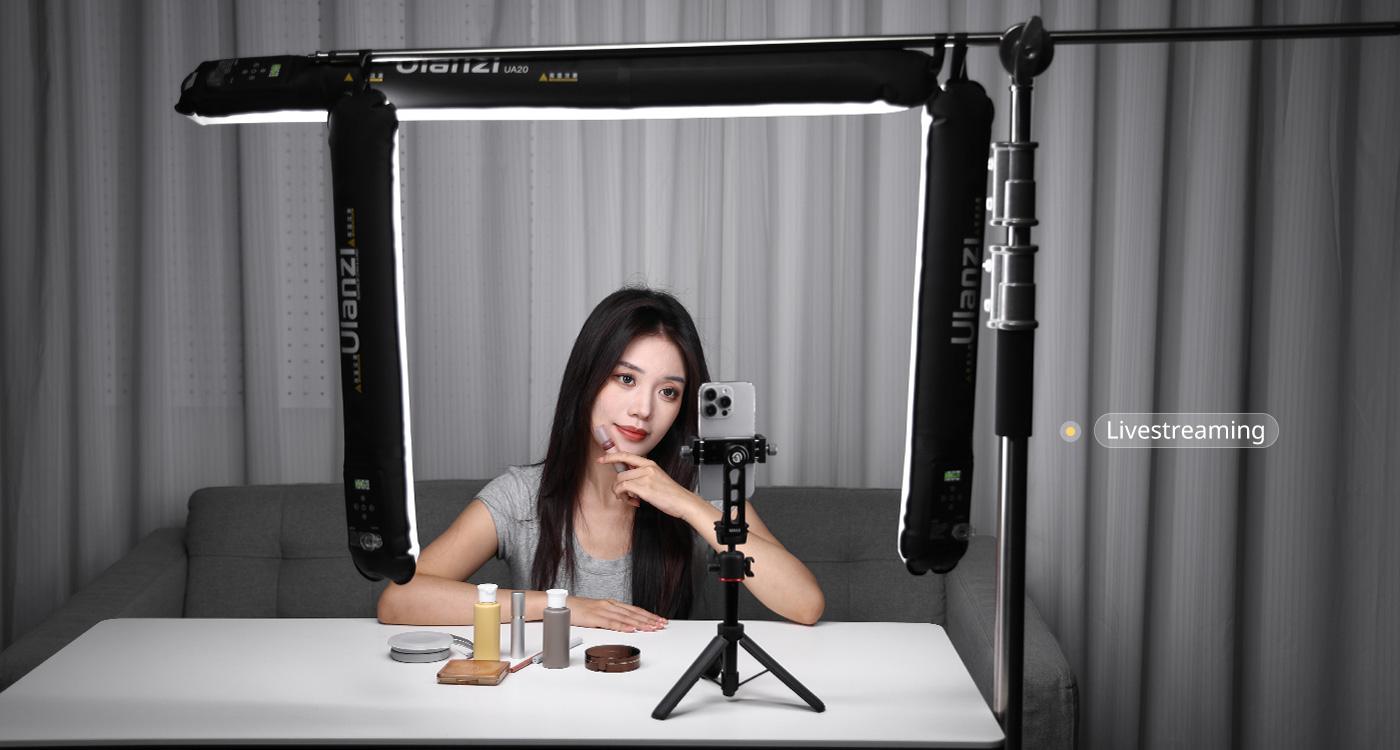 Ulanzi Portable Inflatable Air Tube Light UA12/UA20 , Handheld Magnetic 12W/20W 2700K to 6500K CRI 95+ Air Video Streaming Light 1/4 Mount Photography Lighting Stick