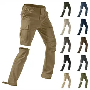 Lightweight, breathable, stretchable, detachable sporty casual multi-pocket work pants loose-fitting outdoor leisure shorts