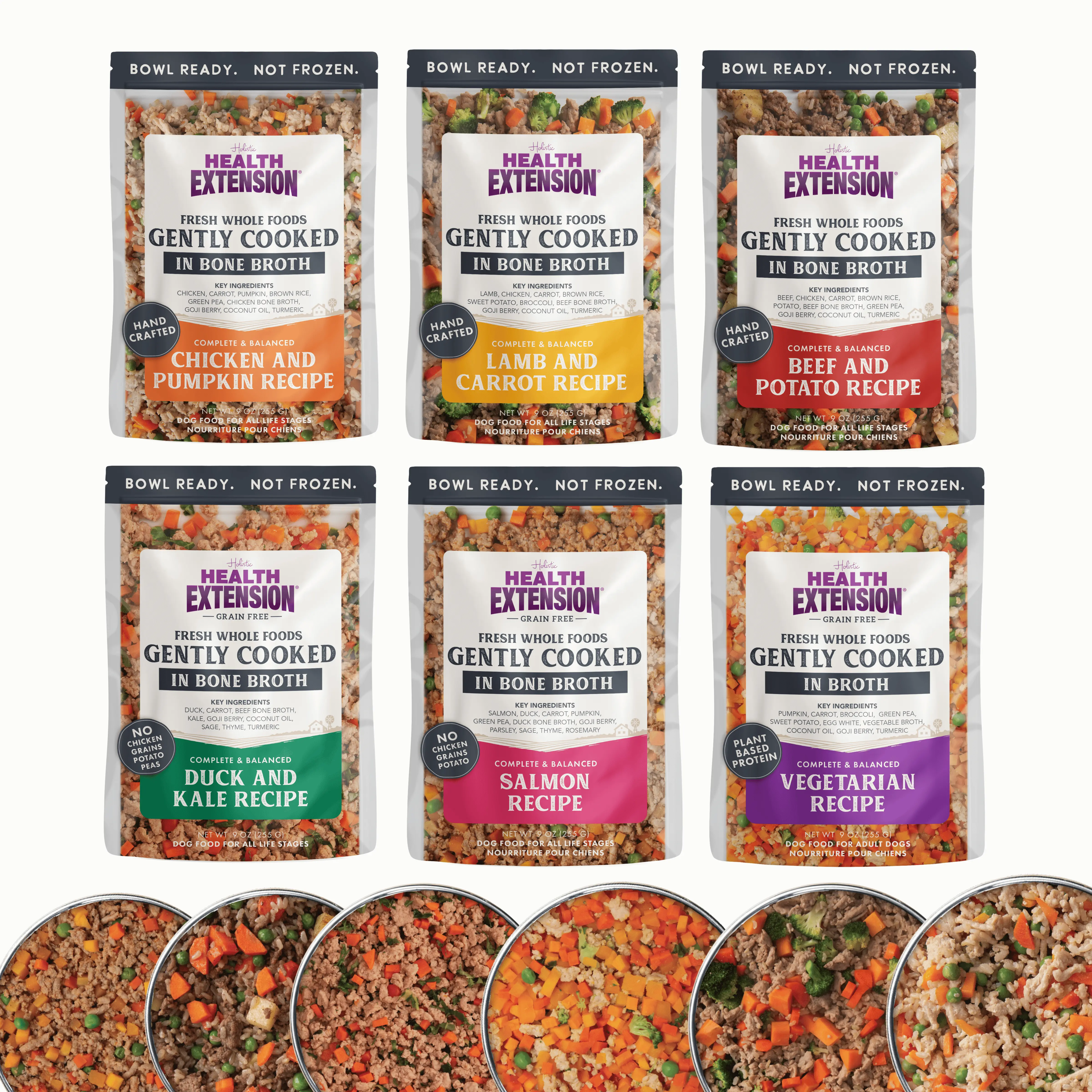 Gently Cooked 9oz Sampler Pack | 6 Shelf Stable Fresh Food Pouches For Dogs| Health Extension Gently Cooked 9oz Sampler Pack | 6 Shelf Stable Fresh Food Pouches For Dogs| Health Extension