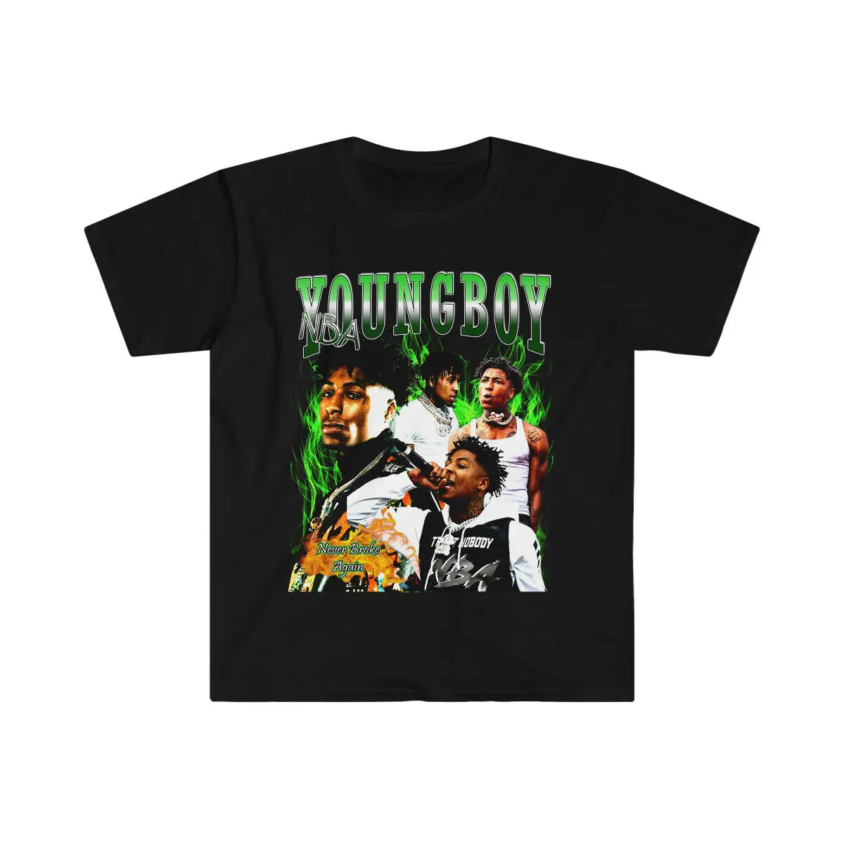 Adult Unisex NBA Youngboy Green Fan Style Softstyle T-Shirt type size color